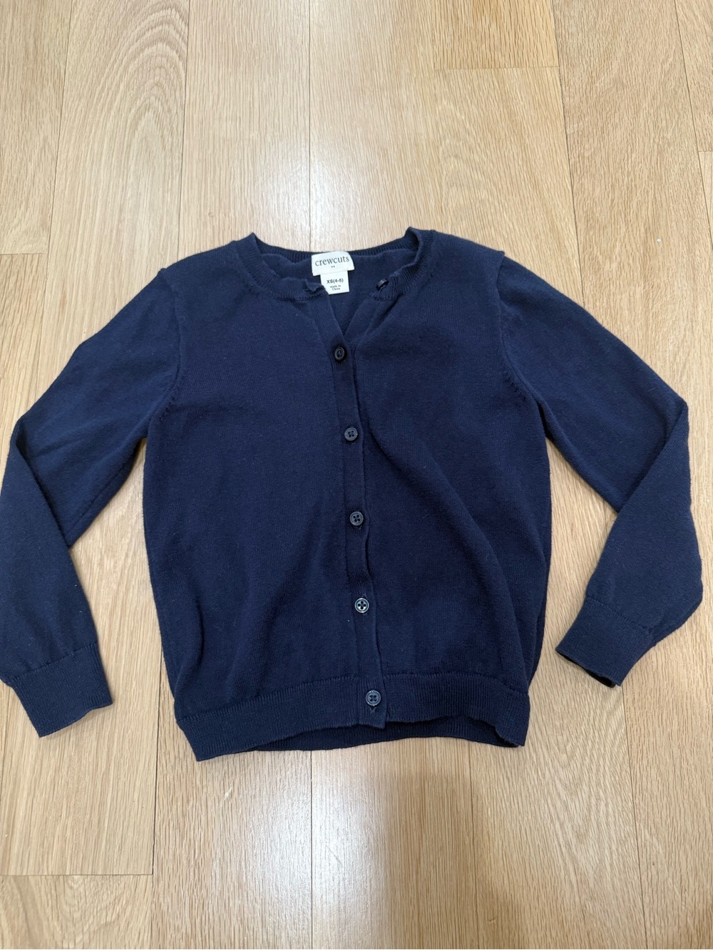 Crewcuts Navy Girls' Classic Button Cardigan  xs